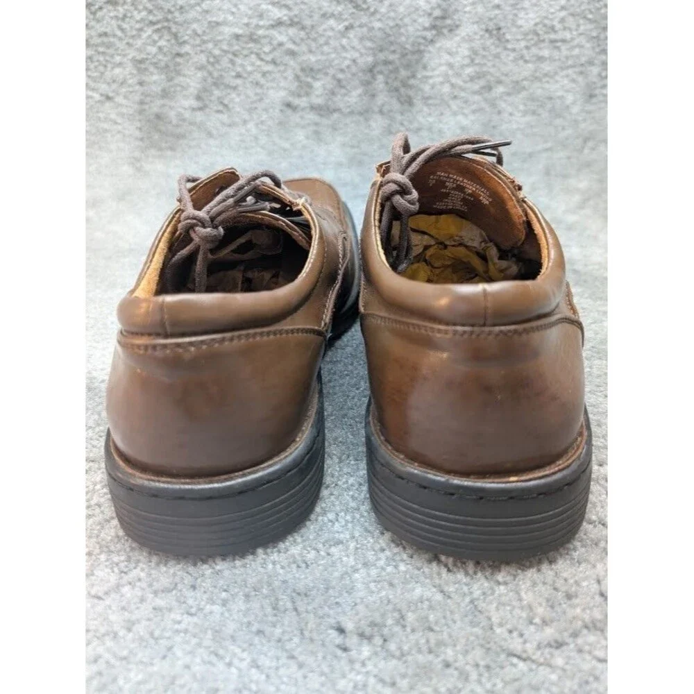 Thom McAn Men’s Dress Shoes Size 8 Brown Oxford Man Made Upper Leather Lining
